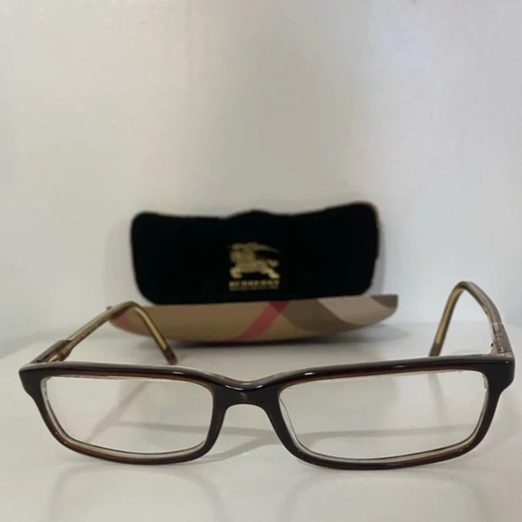 Burberry Women's Glasses with Brown Frame and Gold Arms - Picture 1 of 6